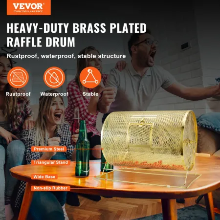 Raffle tromme, 14,8 x €21,26 tommer messingbelagt