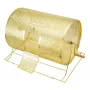 Raffle Drum, 14.8 x Ã˜21.26 inch Brass Plated Raffle Ticket Spinning Cage, Holds 10000 Tickets or 300 Ping Pong Balls, Metal