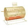 Raffle Drum, 14.8 x Ã˜21.26 inch Brass Plated Raffle Ticket Spinning Cage, Holds 10000 Tickets or 300 Ping Pong Balls, Metal