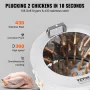 Chicken Plucker Machine, Feather Plucker with 20-inch Stainless Steel Drum, Defeathering Equipment with 108 Soft Fingers, Simple