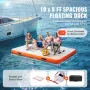 Inflatable Floating Dock, 10 x 8FT Inflatable Dock Platform, Non-Slip Water Floating Dock Mat with Portable Carrying Bag & Detac