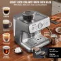Espresso Machine with Grinder, 15 Bar Semi Automatic Espresso Coffee Maker with Milk Frother Steam Wand, Removable Water Tank & 