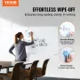 Magnetic Glass Whiteboard, Dry Erase Board 72"x36", Wall-Mounted Large White Glassboard Frameless, with Marker Tray, an Eraser a