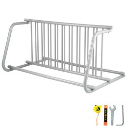 10 Holders Floor Bike Rack, 1.5m Length All-Steel Grid Bike Rack, 10-Bike Capacity Dual-Side Storage Stand for Garages Streets