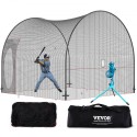 Baseball Batting Cage, Softball and Baseball Batting Cage Net and Frame, Practice Portable Cage Net with Carry Bag, Heavy Duty