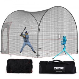 Baseball Batting Cage, Softball and Baseball Batting Cage Net and Frame, Practice Portable Cage Net with Carry Bag, Heavy Duty
