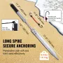 Sand Spike Boat Anchor Pole, 36" Galvanized Carbon Steel Slide Anchor Shore Spike, Self-Hammering Beach Spike Anchor for Small B