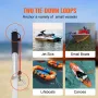 Sand Spike Boat Anchor Pole, 36" Galvanized Carbon Steel Slide Anchor Shore Spike, Self-Hammering Beach Spike Anchor for Small B