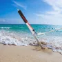 Sand Spike Boat Anchor Pole, 36" Galvanized Carbon Steel Slide Anchor Shore Spike, Self-Hammering Beach Spike Anchor for Small B
