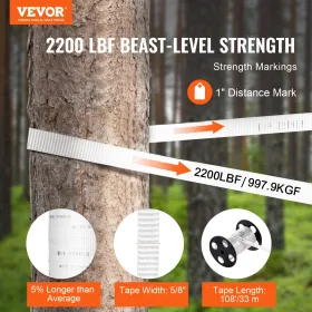 Polyester pull tape, 5/8 "x 108 'muldyr tape fladt reb, 2200 lbf trækkapacitet, trykt webbing -kabeltrækningstape til