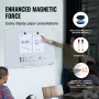 Magnetic Glass Whiteboard, Dry Erase Board 900 x 600 mm, Wall-Mounted Large White Glassboard Frameless, with Marker Tray, an Era