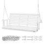Wooden Porch Swing 5.5 ft, Patio bench swing for Courtyard & Garden, Upgraded 880 lbs Strong Load Capacity, Heavy Duty Swing Cha