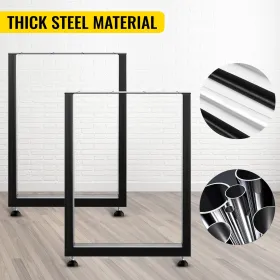 Black Metal Table Legs Set of 2 Steel Table Legs 28x23 Inch Dining Table Legs Office Table Legs Computer Desk Legs Steel Bench