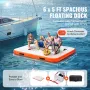 Inflatable Floating Dock, 6 x 5FT Inflatable Dock Platform, Non-Slip Water Floating Dock Mat with Portable Carrying Bag & Detach