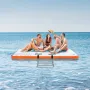 Inflatable Floating Dock, 6 x 5FT Inflatable Dock Platform, Non-Slip Water Floating Dock Mat with Portable Carrying Bag & Detach
