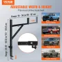 Truck Rack, 19-34inch Extendable Truck Ladder Rack, 38.6"-43.6" Adjustable Height, 250 lbs Capacity Steel Ladder Rack for Truck,