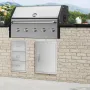 BBQ Access Door, 432x610 mm Single Outdoor Kitchen Door, Stainless Steel Flush Mount Door, Wall Vertical Door with Handle, for B