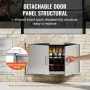 BBQ Access Door, 915x533 mm Double Outdoor Kitchen Door, Stainless Steel Flush Mount Door, Wall Vertical Door with Handles, for 