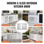 BBQ Access Door, 915x533 mm Double Outdoor Kitchen Door, Stainless Steel Flush Mount Door, Wall Vertical Door with Handles, for 