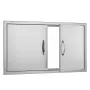BBQ Access Door, 915x533 mm Double Outdoor Kitchen Door, Stainless Steel Flush Mount Door, Wall Vertical Door with Handles, for 