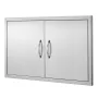 BBQ Access Door, 915x533 mm Double Outdoor Kitchen Door, Stainless Steel Flush Mount Door, Wall Vertical Door with Handles, for 