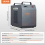 Industrial Water Chiller, CW-5202, Industrial Water Cooler Cooling System with Built-in Compressor 7L Water Tank Capacity 18 L/m