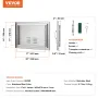 BBQ Access Door, 508x356 mm Single Outdoor Kitchen Door, Stainless Steel Flush Mount Door, Wall Vertical Door with Handle and ve