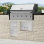 BBQ Access Door, 508x356 mm Single Outdoor Kitchen Door, Stainless Steel Flush Mount Door, Wall Vertical Door with Handle and ve