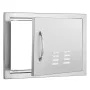 BBQ Access Door, 508x356 mm Single Outdoor Kitchen Door, Stainless Steel Flush Mount Door, Wall Vertical Door with Handle and ve