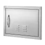 BBQ Access Door, 508x356 mm Single Outdoor Kitchen Door, Stainless Steel Flush Mount Door, Wall Vertical Door with Handle and ve