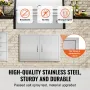 BBQ Access Door, 838x558 mm Double Outdoor Kitchen Door, Stainless Steel Flush Mount Door, Wall Vertical Door with Handles, for 