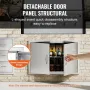BBQ Access Door, 838x558 mm Double Outdoor Kitchen Door, Stainless Steel Flush Mount Door, Wall Vertical Door with Handles, for 