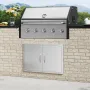 BBQ Access Door, 838x558 mm Double Outdoor Kitchen Door, Stainless Steel Flush Mount Door, Wall Vertical Door with Handles, for 