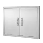 BBQ Access Door, 838x558 mm Double Outdoor Kitchen Door, Stainless Steel Flush Mount Door, Wall Vertical Door with Handles, for 