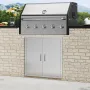 BBQ Access Door, 790x790 mm Double Outdoor Kitchen Door, Stainless Steel Flush Mount Door, Wall Vertical Door with Handles, for