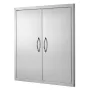 BBQ Access Door, 790x790 mm Double Outdoor Kitchen Door, Stainless Steel Flush Mount Door, Wall Vertical Door with Handles, for