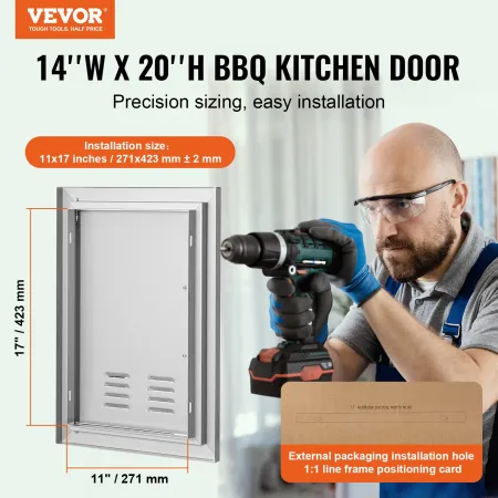 356x508 mm BBQ Island Access Door Outdoor Kitchen Door Rustfrit