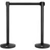 Crowd Control Stanchions, 2-Pack Crowd Control Barriers, Carbon Steel Baking Painted Stanchion Queue Post med 11ft sort