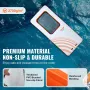 Inflatable Floating Dock, 15x6.5FT Inflatable Dock Platform with 4*6FT Trampoline Mesh Pool, Non-Slip Floating Platform Water Ma