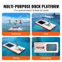 Inflatable Floating Dock, 15x6.5FT Inflatable Dock Platform with 4*6FT Trampoline Mesh Pool, Non-Slip Floating Platform Water Ma