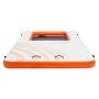 Inflatable Floating Dock, 15x6.5FT Inflatable Dock Platform with 4*6FT Trampoline Mesh Pool, Non-Slip Floating Platform Water Ma