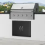 BBQ Access Door, 788x610 mm Double Outdoor Kitchen Door, Cold Plate Flush Mount Door, Wall Vertical Door with Handles, for BBQ