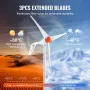 500W Wind Turbine Generator, 12V Wind Turbine Kit, 3-Blade Wind Power Generator with MPPT Controller, Adjustable Windward Direct