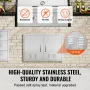 BBQ Access Door, 762x533 mm Double Outdoor Kitchen Door, Stainless Steel Flush Mount Door, Wall Vertical Door with Handles and