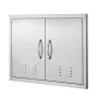 BBQ Access Door, 762x533 mm Double Outdoor Kitchen Door, Stainless Steel Flush Mount Door, Wall Vertical Door with Handles and
