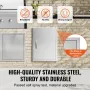 BBQ Access Door, 508x686 mm Single Outdoor Kitchen Door, Stainless Steel Flush Mount Door, Wall Vertical Door with Handle, for