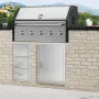 BBQ Access Door, 508x686 mm Single Outdoor Kitchen Door, Stainless Steel Flush Mount Door, Wall Vertical Door with Handle, for