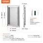 BBQ Access Door, 355x508 mm Single Outdoor Kitchen Door, Stainless Steel Flush Mount Door, Wall Vertical Door with Handle, for