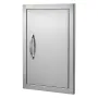 BBQ Access Door, 355x508 mm Single Outdoor Kitchen Door, Stainless Steel Flush Mount Door, Wall Vertical Door with Handle, for