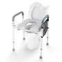 Raised Toilet Seat, 7-Position Height Adjustment 490 - 640 mm, 158.7 kg Weight Capacity, with Comfort Padded Aluminum Frame, Uni